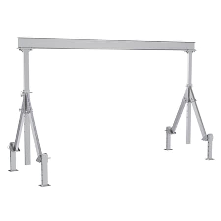 Vestil Aluminum Adjustable Height Gantry Crane w/Adjustable Leveling Option 15ft. x 10 ft. 2K Silver AHA-2-15-10-ALO